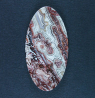 Crazy lace Agate Cabochon- Red, Orange and White  #19709