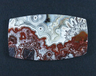 Crazy lace Agate Cabochon- Red, Pink and White  #19869