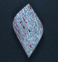 Beautiful Pink, Red and Blue Agatized Dino Bone Cabochon  #20035