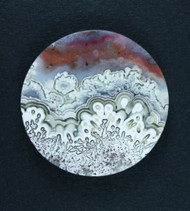 Crazy lace Agate Cabochon- White, Red and Orange  #20067