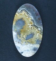 Crazy lace Agate Cabochon- Yellow, Orange and White  #20238