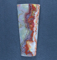 Crazy lace Agate Cabochon- Red, Orange and Yellow w Sagenite  #20300