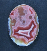 Gorgeous Laguna Agate Cabochon- Red, Pink and White   #20346