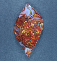 Crazy lace Agate Cabochon-  Red, Orange and White  #20364