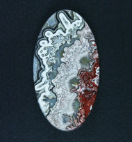 Crazy lace Agate Cabochon- Red, White and Black  #20399