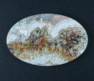 Crazy lace Agate Cabochon-  Pink, Orange and White  #20414