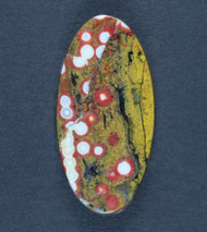 Guadalupe Poppy Jasper Cabochon Gold, Red and White   #20566