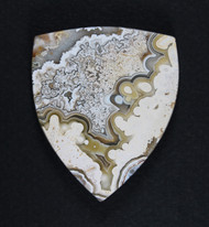 Old School Crazy lace Agate Cabochon-  Yellow and White  #20950