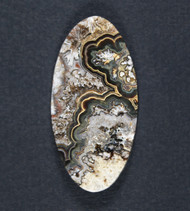 Black Crazy lace Agate Cabochon- Black, White and Yellow  #20959