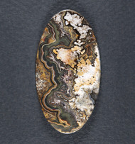 Black Crazy lace Agate Cabochon- Black, White and Yellow  #21000
