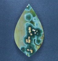 Dramatic Green and Orange Ocean Jasper Designer Cabochon  #21182