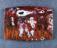 Rare! Dramatic Red and Black Bullion Moss/Plume Cabochon  #21335