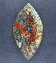 Black Crazy lace Agate Cabochon- Black, Red and Yellow  #21370