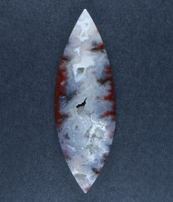 Dramatic Red and White Bullion Plume Cabochon  #21380