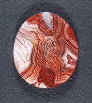 Crazy lace Agate Cabochon-  Red, Orange and White  #21456