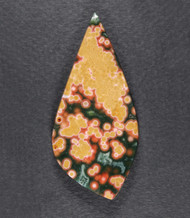 Dramatic Orange and Green Ocean Jasper Cabochon  #21718