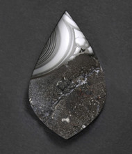 Exceptional Crown of Silver Psilomelane Cabochon w Druzy  #21723