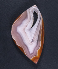 Pink and Orange Agua Nueva Banded Agate Cabochon   #21751