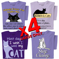 Cat T-shirts | x4 Family Pack | SIZE LARGE ONLY
Get 1 of each of these cat t-shirts!