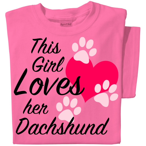 This Girl Loves her (Dog Breed) | Personalized Dog Tee | Pink Tee