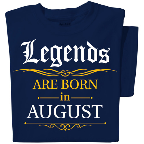 Legends are Born in Month | Personalized Tee | Navy Blue Tee