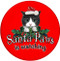 Santa Paws is Watching Cat Sandstone Ceramic Coaster | Sandstone Ceramic Coaster | Front View