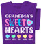 Grandma's Sweet Hearts | Personalized T-shirt | Purple T-shirt