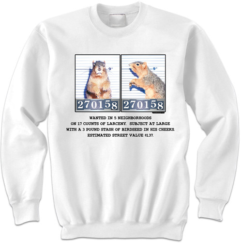 Mugshot Squirrel | Funny Squirrel Sweatshirt