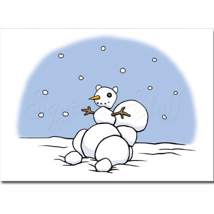 Snow Squirrel Christmas Cards | Boxed Set of 12 | Funny Snowman Squirrel