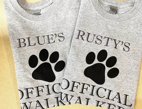 Official Dog Walker | Personalized Dog T-Shirt | Grey