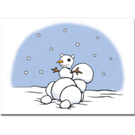 Snowman Squirrel Personalized Greeting Card