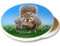 It Wasn't Me Sandstone Ceramic Coaster | Funny Squirrel Coaster | Image shows front and cork back