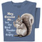 Hey, excuse me... but the bird feeder is empty on indigo blue t-shirt.