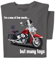A Man of Few Words, but Many Toys T-shirt