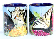 Variety Butterfly Mug with Swallowtail Butterflies on Pink & Orange Flowers | 11 oz. Ceramic