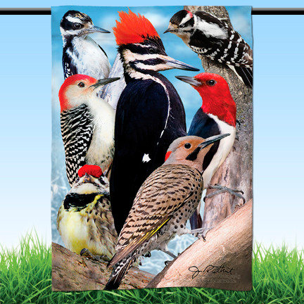 Woodpecker Garden Flag | 12" x 18" | 100% polyester