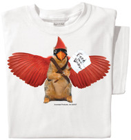 Feed the Cardinal Squirrel | Funny Squirrel T-shirt | White Tee