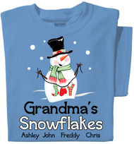 Snowman Blue T-Shirt | Personalized Title and Names