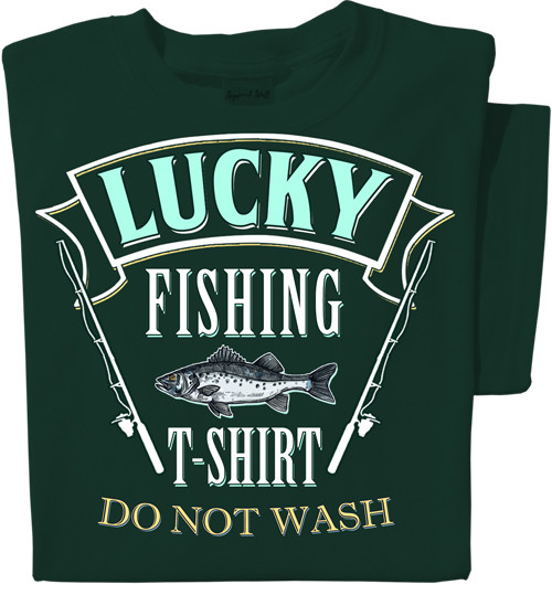 Mens Lucky Fishing Do Not Wash Father's Day Fisherman Dad Big and Tall Men  T-shirt