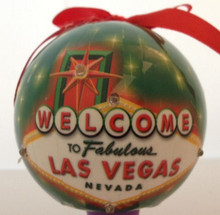 Welcome To Las Vegas Sign Green LED Ornament