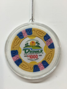 Dunes Casino Las Vegas $1000 Chip Christmas Ornament 
