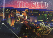 Las Vegas Strip Hotels Glitter Postcard