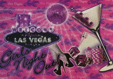 Las Vegas Girls Night Out Pink Postcard