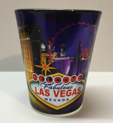 Las Vegas Purple Metallic Shotglass 