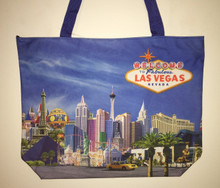 Las Vegas Hotels Skyline Blue Tote Bag 