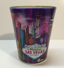 Las Vegas Skyline Shotglass Purple Sky