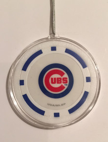 Chicago Cubs Blue Poker Chip Christmas Tree Hanging Ornament 
