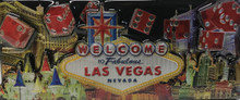 Las Vegas Hotels Red Dice Foil Magnet