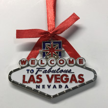 Welcome To Fabulous Las Vegas Sign Christmas Holiday Tree Hanging Ornament Green 