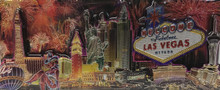 Las Vegas Sign Fireworks Foil Magnet